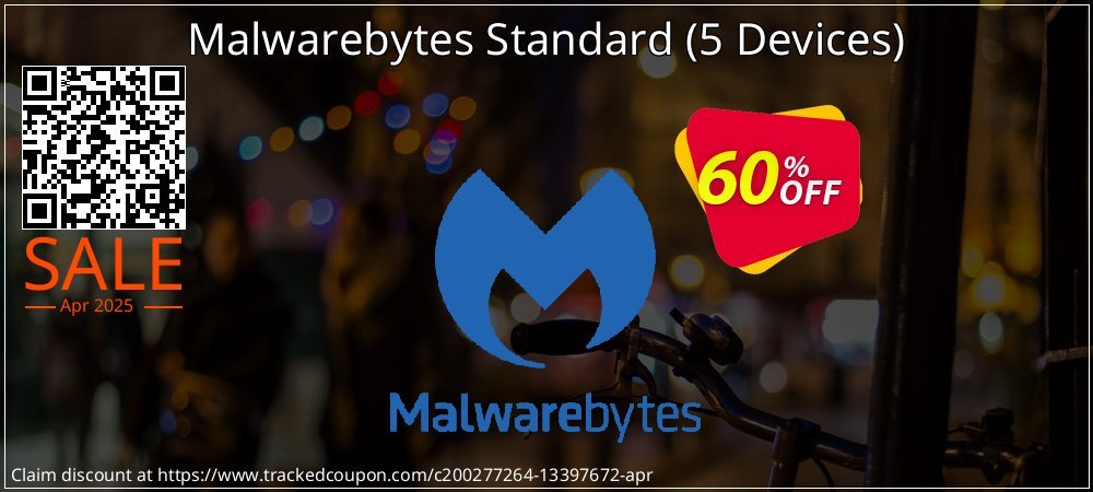 Malwarebytes Standard - 5 Devices  coupon on April Fools' Day discounts