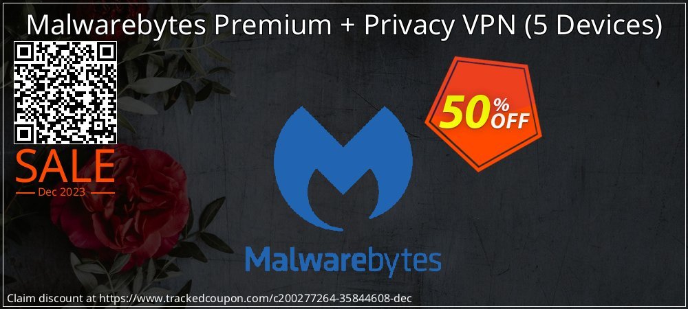 Malwarebytes Premium + Privacy - 5 Devices  coupon on New Year's Weekend offering discount