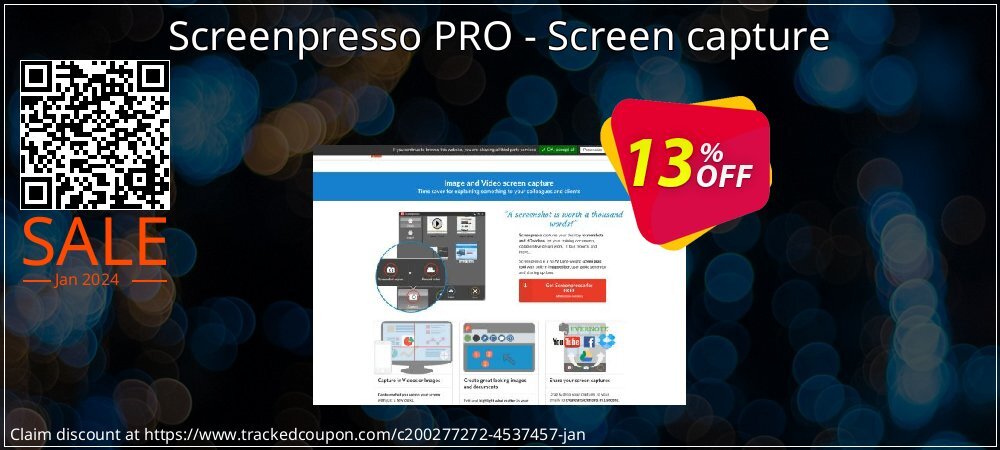 Screenpresso PRO - Screen capture coupon on Social Media Day offering sales