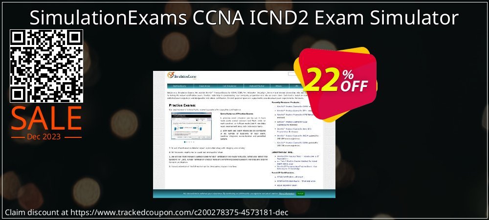 SimulationExams CCNA ICND2 Exam Simulator coupon on World Party Day offer