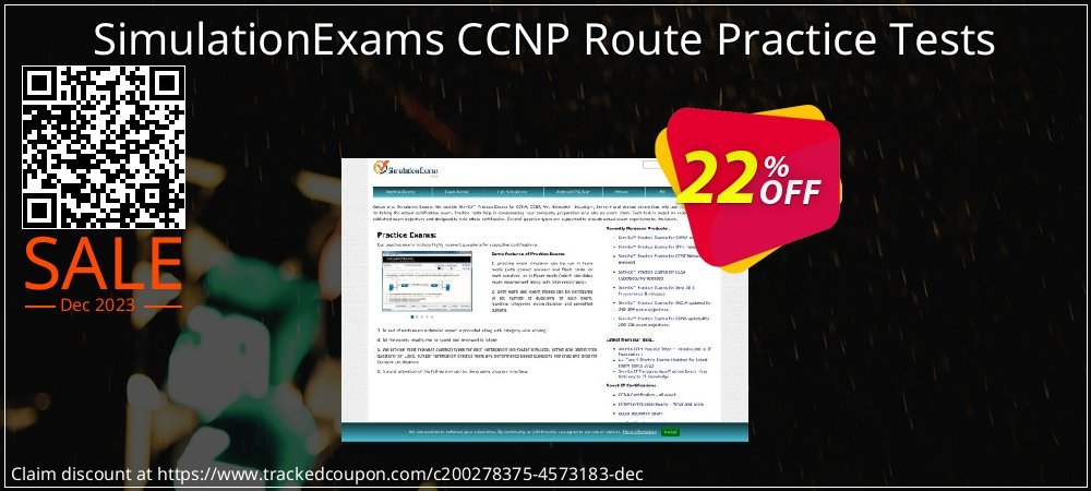 SimulationExams CCNP Route Practice Tests coupon on Constitution Memorial Day offering sales