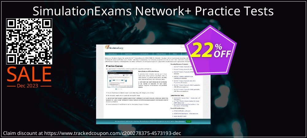 SimulationExams Network+ Practice Tests coupon on Easter Day offering sales