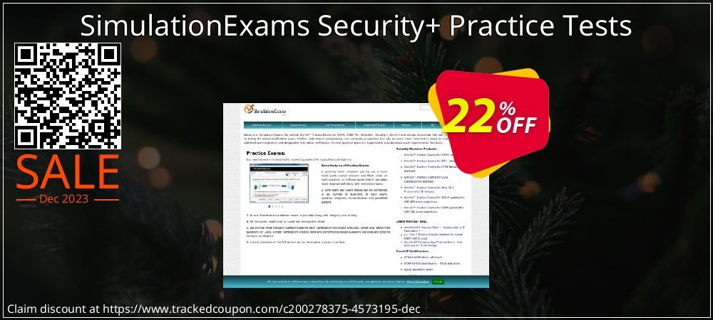 SimulationExams Security+ Practice Tests coupon on National Walking Day discounts