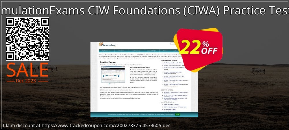 SimulationExams CIW Foundations - CIWA Practice Tests coupon on National Walking Day discount