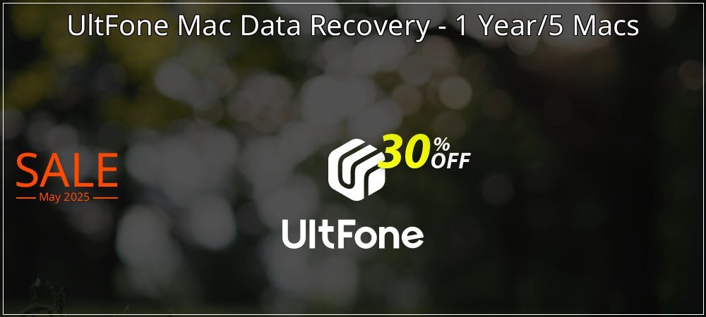 UltFone Mac Data Recovery - 1 Year/5 Macs coupon on Mother's Day offering sales