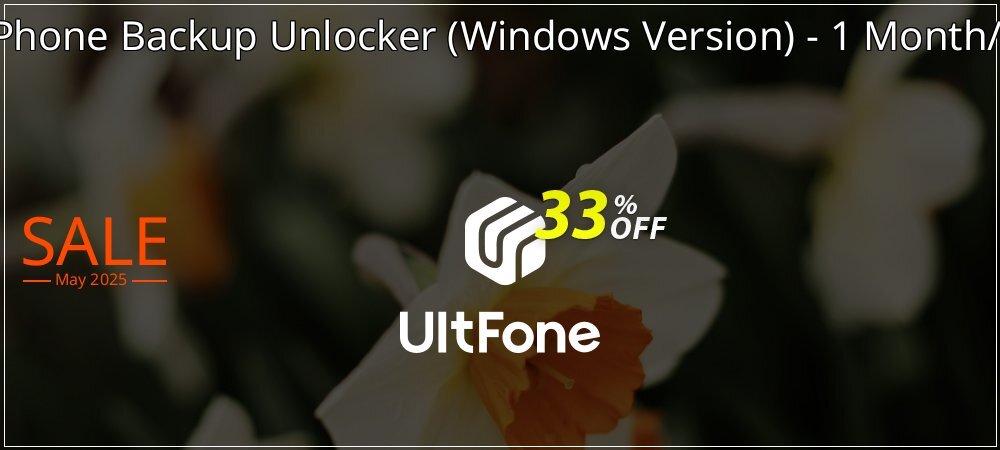 UltFone iPhone Backup Unlocker - Windows Version - 1 Month/5 Devices coupon on Mother Day offer