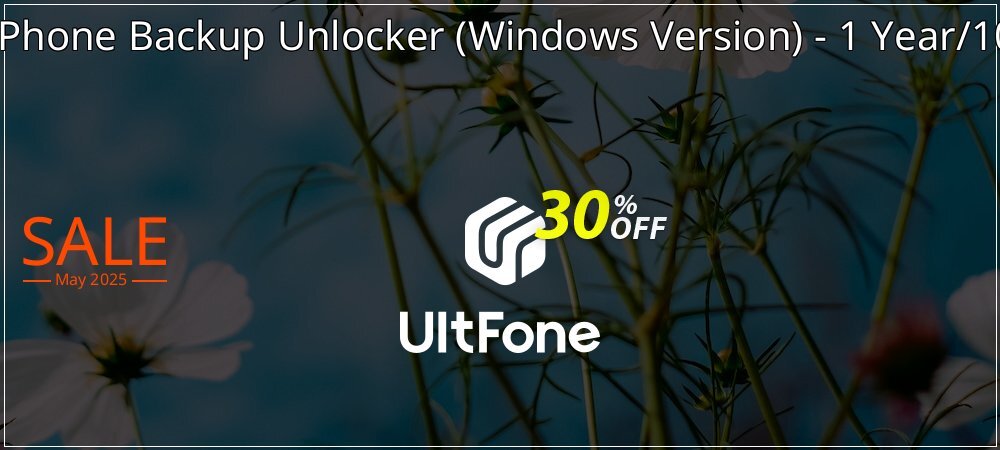 UltFone iPhone Backup Unlocker - Windows Version - 1 Year/10 Devices coupon on Constitution Memorial Day offering sales