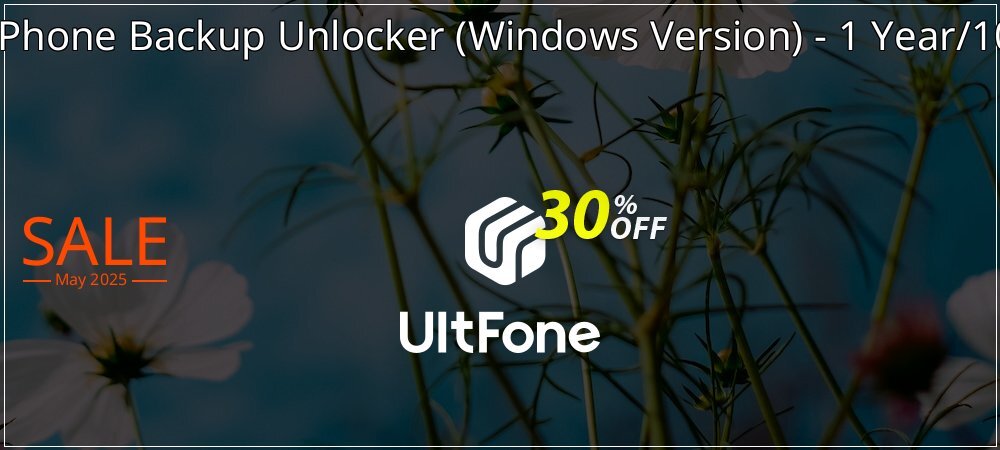 UltFone iPhone Backup Unlocker - Windows Version - 1 Year/10 Devices coupon on National Pizza Party Day offering sales