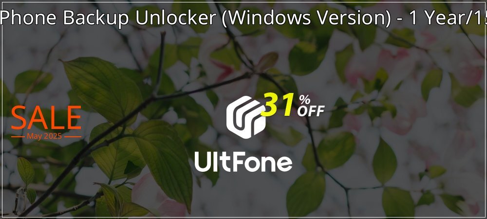 UltFone iPhone Backup Unlocker - Windows Version - 1 Year/15 Devices coupon on World Password Day super sale