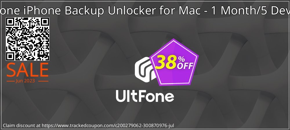 UltFone iPhone Backup Unlocker for Mac - 1 Month/5 Devices coupon on World Whisky Day promotions