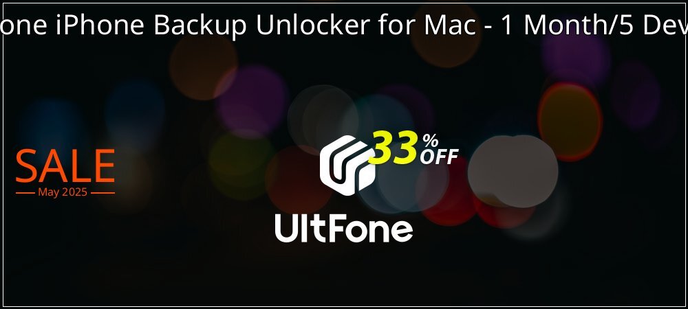 UltFone iPhone Backup Unlocker for Mac - 1 Month/5 Devices coupon on World Whisky Day promotions