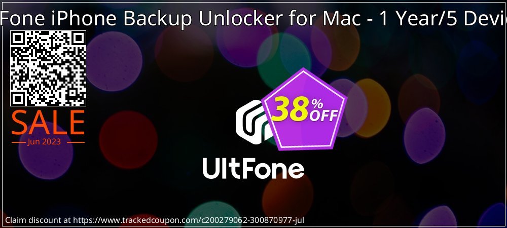 UltFone iPhone Backup Unlocker for Mac - 1 Year/5 Devices coupon on National Memo Day sales