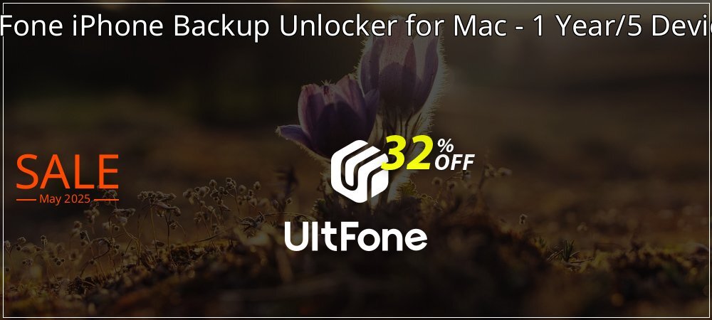 UltFone iPhone Backup Unlocker for Mac - 1 Year/5 Devices coupon on Working Day sales