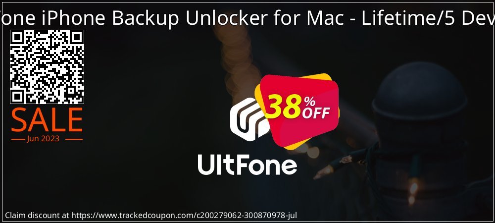 UltFone iPhone Backup Unlocker for Mac - Lifetime/5 Devices coupon on National Pizza Party Day deals