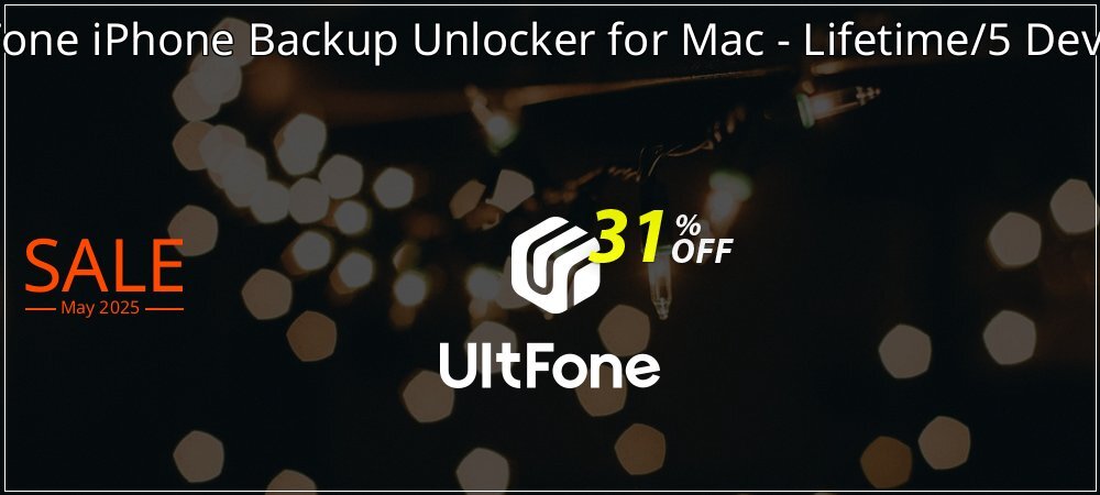 UltFone iPhone Backup Unlocker for Mac - Lifetime/5 Devices coupon on National Pizza Party Day deals