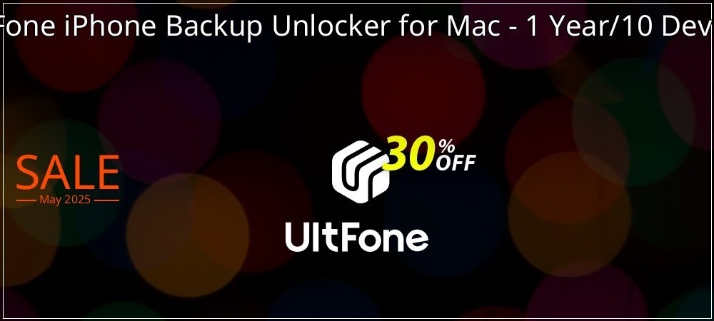 UltFone iPhone Backup Unlocker for Mac - 1 Year/10 Devices coupon on National Smile Day offer