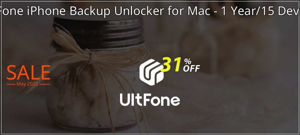 UltFone iPhone Backup Unlocker for Mac - 1 Year/15 Devices coupon on Mother Day discount