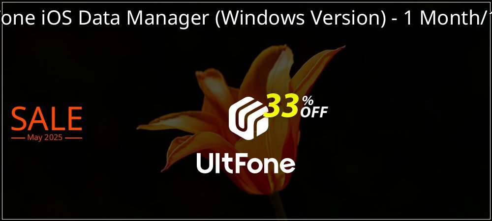 UltFone iOS Data Manager - Windows Version - 1 Month/1 PC coupon on World Password Day offering sales