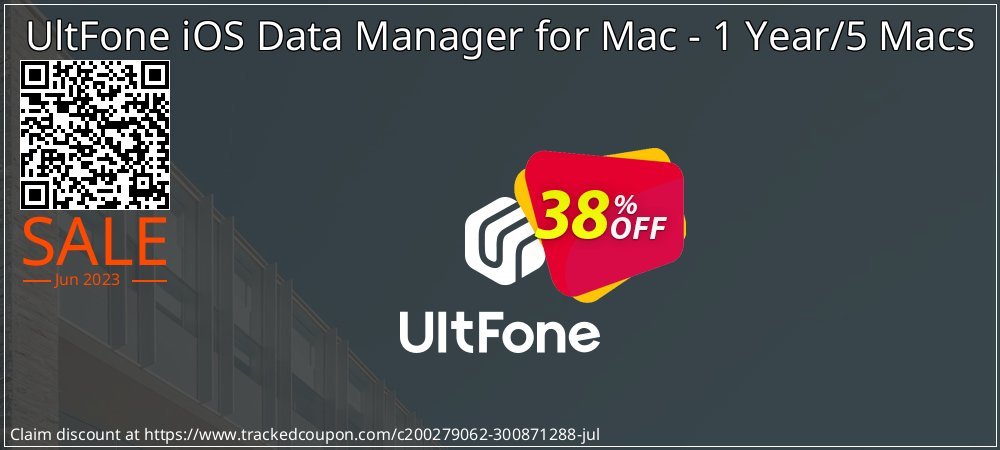 UltFone iOS Data Manager for Mac - 1 Year/5 Macs coupon on National Pizza Party Day offering sales