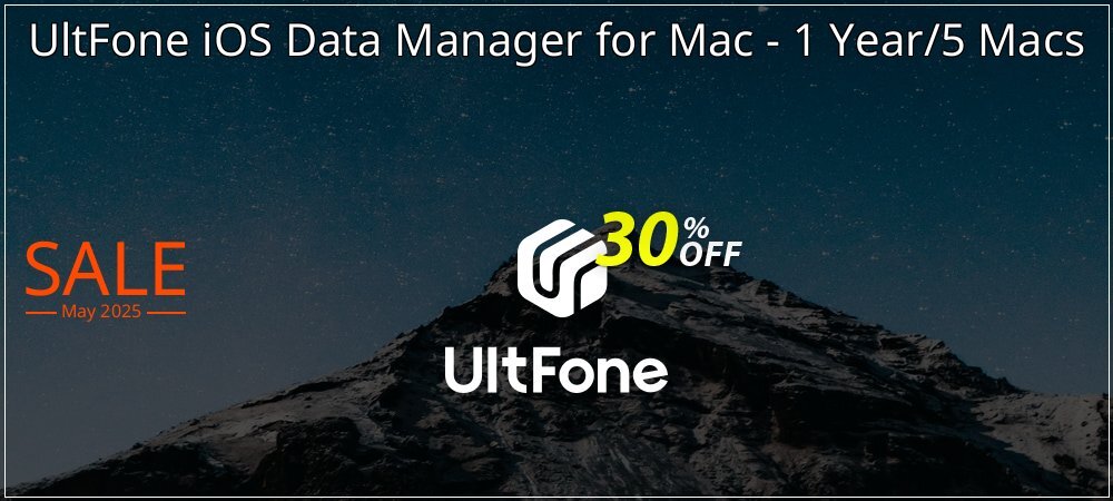 UltFone iOS Data Manager for Mac - 1 Year/5 Macs coupon on National Pizza Party Day offering sales