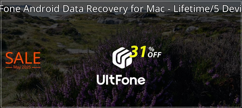 UltFone Android Data Recovery for Mac - Lifetime/5 Devices coupon on National Pizza Party Day discount