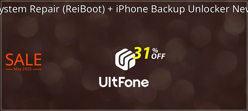 UltFone iOS System Repair - ReiBoot + iPhone Backup Unlocker New Year Bundle coupon on Mother's Day discount