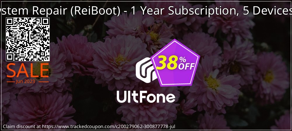UltFone iOS System Repair - ReiBoot - 1 Year Subscription, 5 Devices, 1 PC coupon on National Pizza Party Day super sale