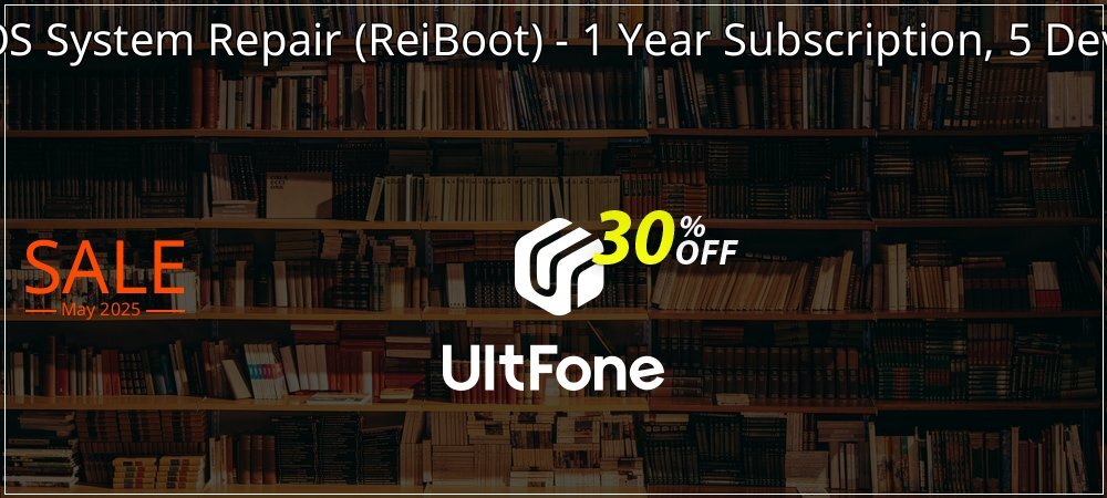 UltFone iOS System Repair - ReiBoot - 1 Year Subscription, 5 Devices, 1 PC coupon on National Pizza Party Day super sale