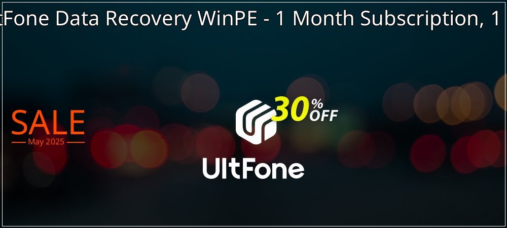 UltFone Data Recovery WinPE - 1 Month Subscription, 1 PC coupon on Working Day super sale