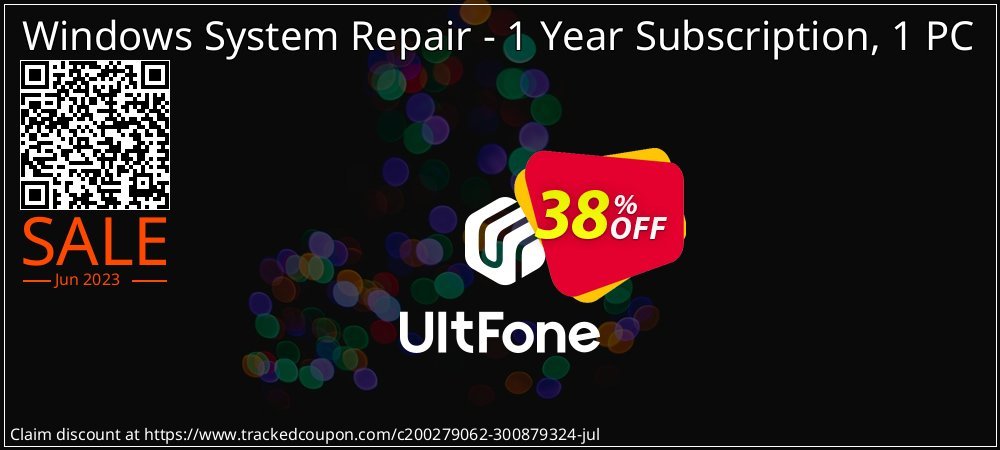 UltFone Windows System Repair - 1 Year Subscription, 1 PC coupon on National Smile Day offering discount