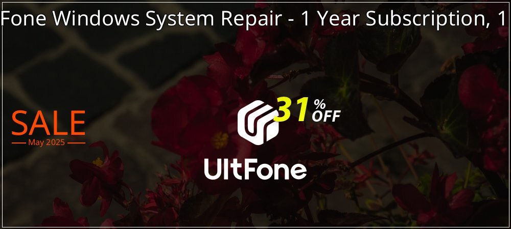 UltFone Windows System Repair - 1 Year Subscription, 1 PC coupon on National Smile Day offering discount