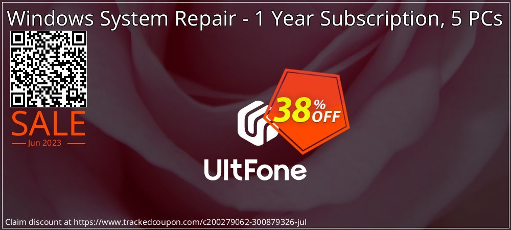 UltFone Windows System Repair - 1 Year Subscription, 5 PCs coupon on World Whisky Day super sale