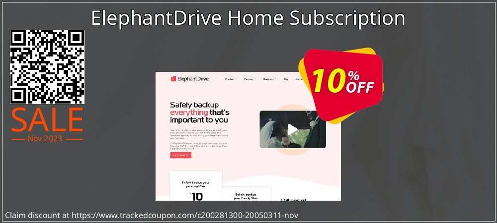 ElephantDrive Home Subscription coupon on National Loyalty Day offering discount