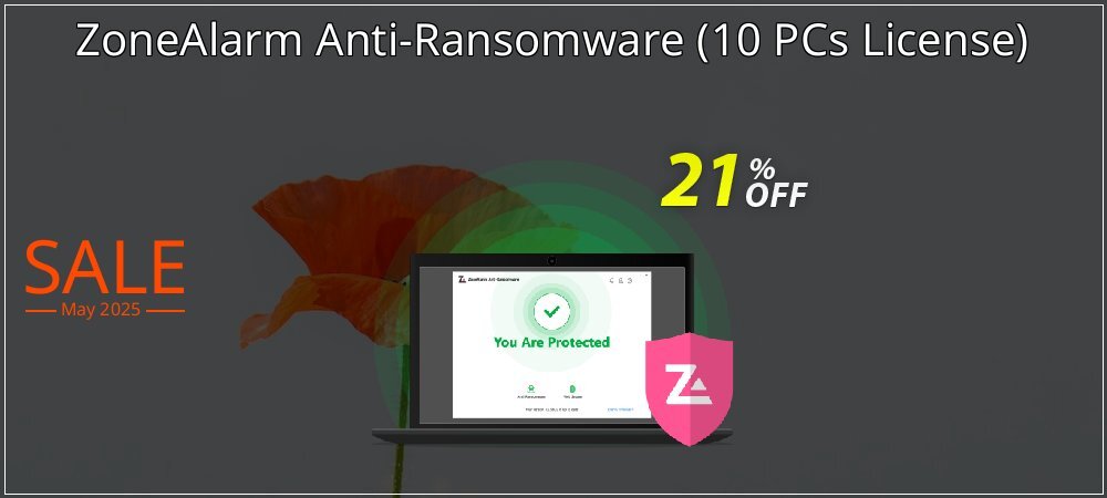 ZoneAlarm Anti-Ransomware - 10 PCs License  coupon on Graduation 2025 offering discount