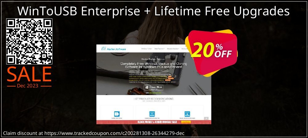Get 20% OFF WinToUSB Enterprise + Lifetime Free Upgrades offering sales