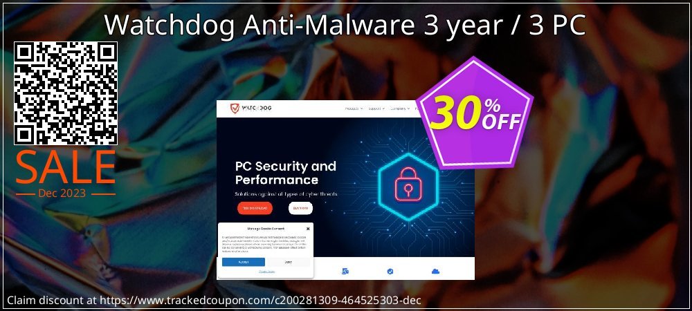 Watchdog Anti-Malware 3 year / 3 PC coupon on Virtual Vacation Day offering discount