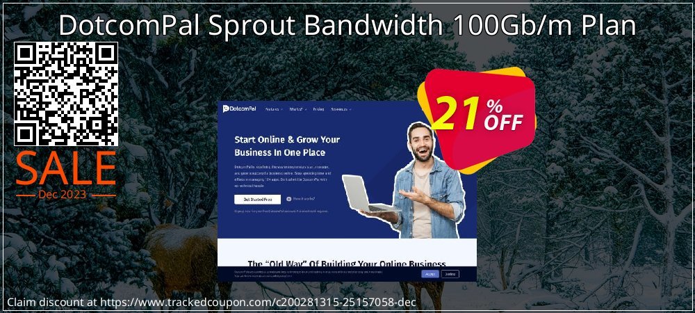 DotcomPal Sprout Bandwidth 100Gb/m Plan coupon on Virtual Vacation Day offer