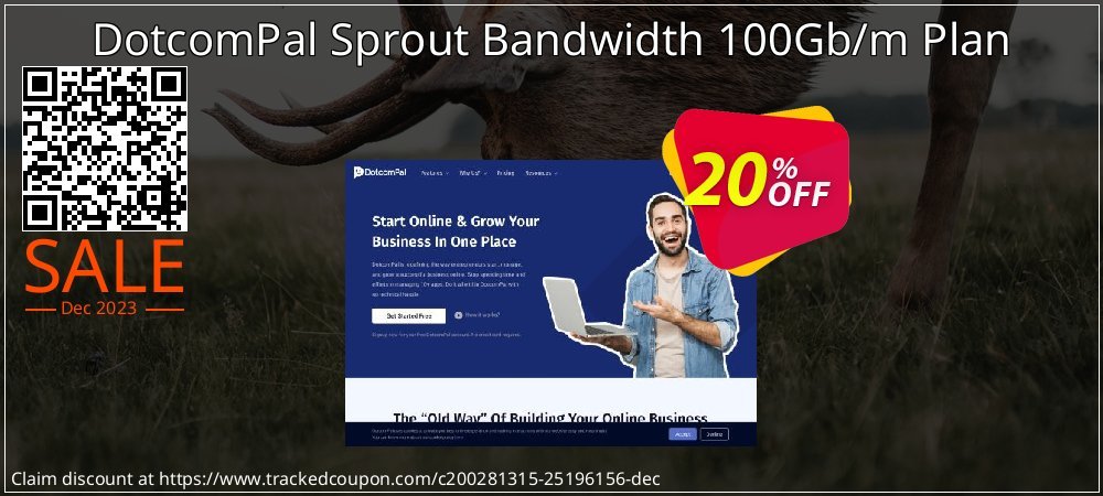 DotcomPal Sprout Bandwidth 100Gb/m Plan coupon on World Party Day offering sales