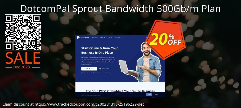 DotcomPal Sprout Bandwidth 500Gb/m Plan coupon on April Fools' Day offering sales