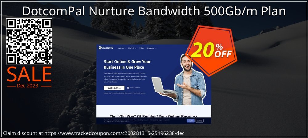 DotcomPal Nurture Bandwidth 500Gb/m Plan coupon on Virtual Vacation Day offering sales
