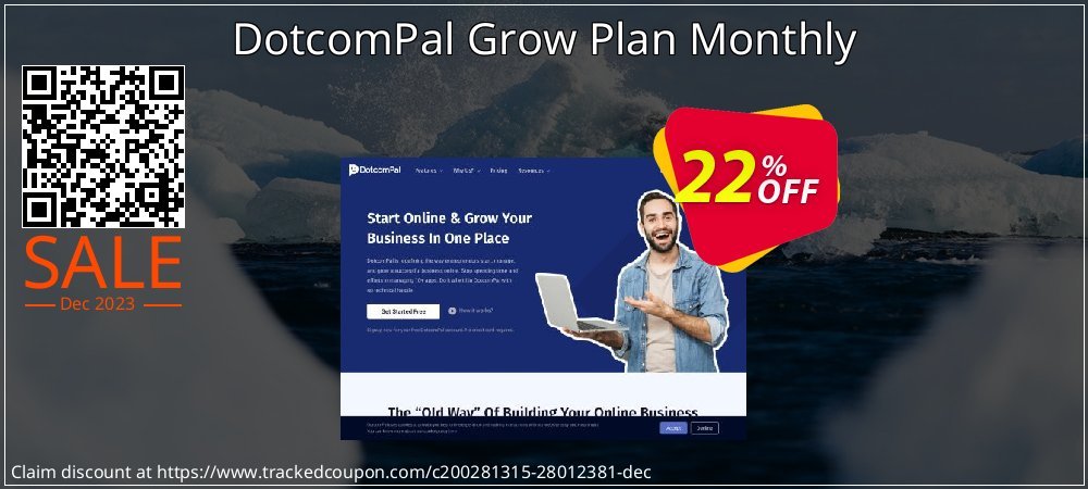 DotcomPal Grow Plan Monthly coupon on World Party Day offering discount