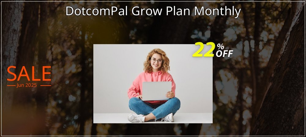 DotcomPal Grow Plan Monthly coupon on World Party Day offering discount