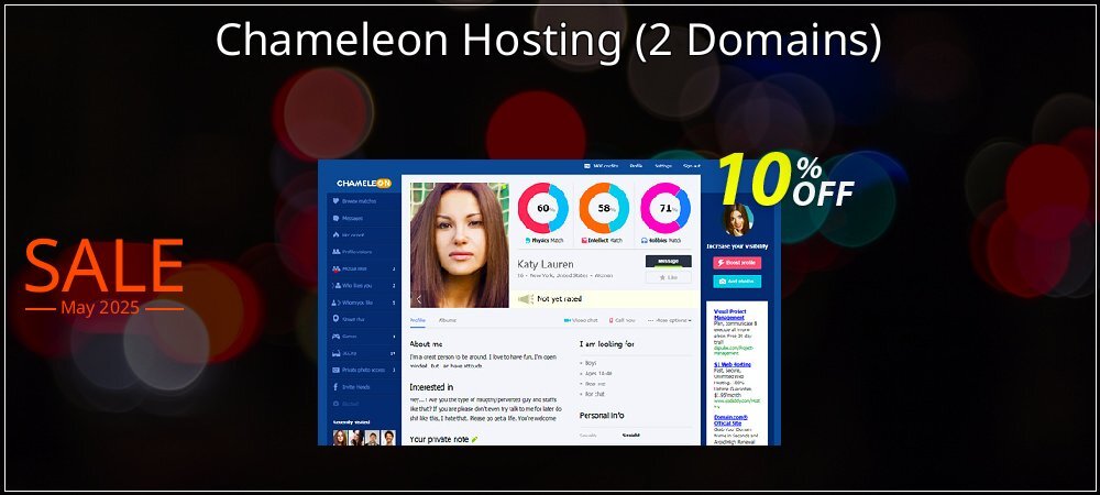Chameleon Hosting - 2 Domains  coupon on Mother Day deals