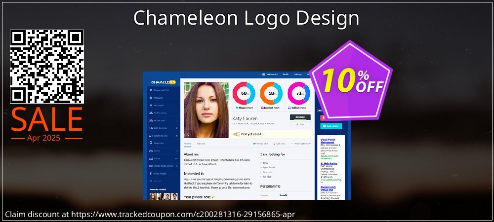 Chameleon Logo Design coupon on National Walking Day offering discount