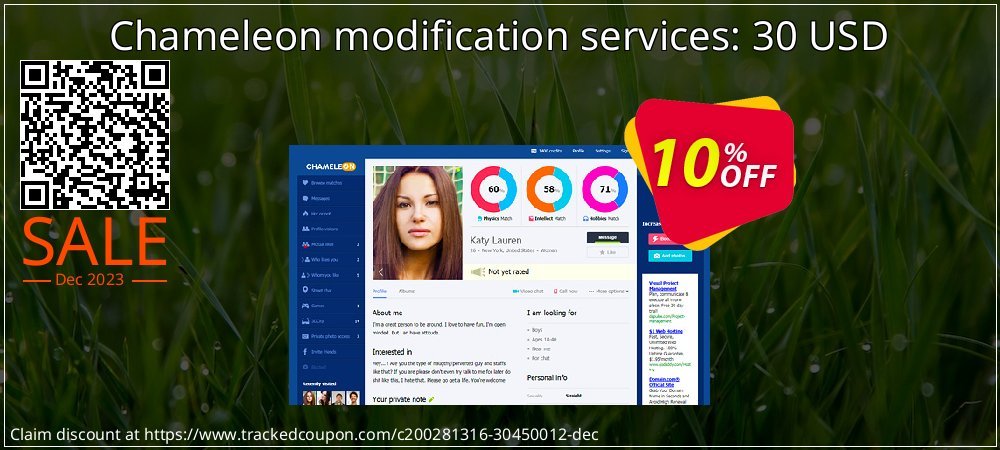 Chameleon modification services: 30 USD coupon on Working Day offering sales