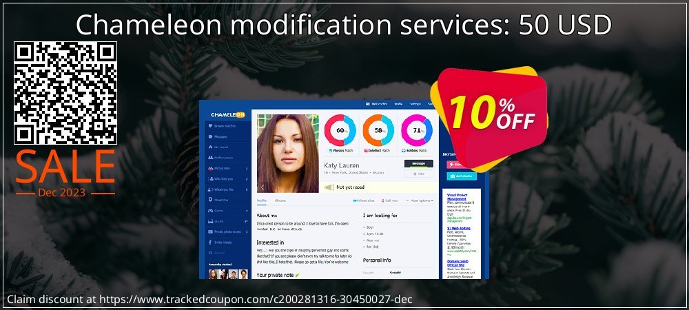 Chameleon modification services: 50 USD coupon on Working Day offer