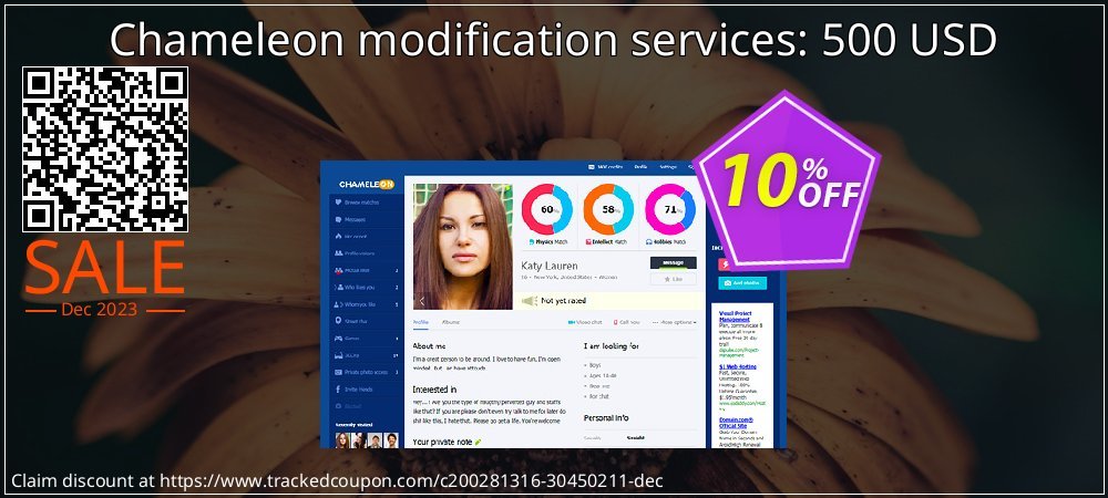 Chameleon modification services: 500 USD coupon on Palm Sunday offering discount