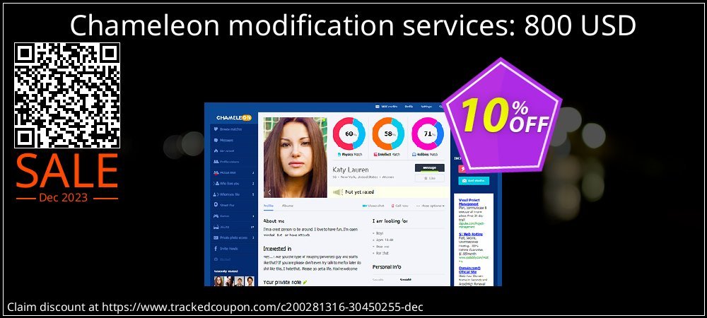 Chameleon modification services: 800 USD coupon on World Backup Day discount
