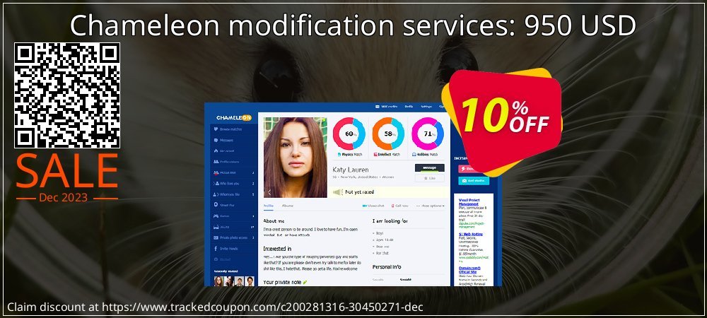 Chameleon modification services: 950 USD coupon on World Party Day offer