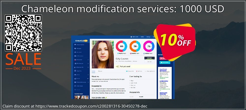 Chameleon modification services: 1000 USD coupon on Easter Day sales